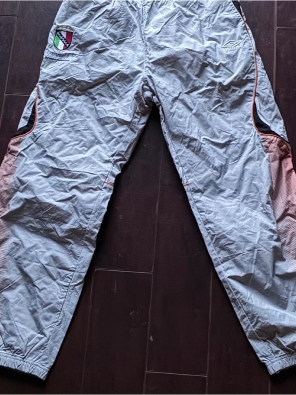Supreme Light Gray Jogger Pants with Pink Trim